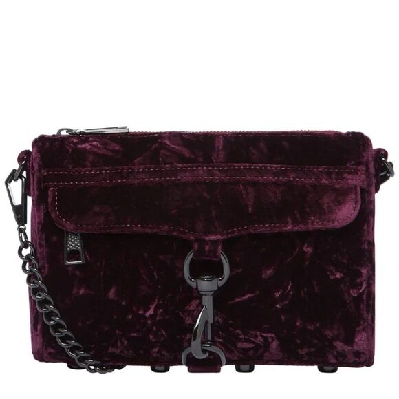Rebecca Minkoff Handbags - Rebecca Minkoff MAC Crush Velvet cross body Dark Cherry Purple